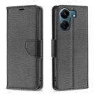 For Xiaomi Redmi 13C Litchi Texture Pure Color Leather Phone Case(Black) - 1