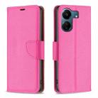 For Xiaomi Redmi 13C Litchi Texture Pure Color Leather Phone Case(Rose Red) - 1