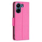For Xiaomi Redmi 13C Litchi Texture Pure Color Leather Phone Case(Rose Red) - 3