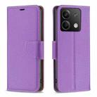 For Xiaomi Redmi Note 13 4G Global Litchi Texture Pure Color Leather Phone Case(Purple) - 1