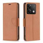 For Xiaomi Redmi Note 13 4G Global Litchi Texture Pure Color Leather Phone Case(Brown) - 1