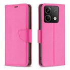 For Xiaomi Redmi Note 13 4G Global Litchi Texture Pure Color Leather Phone Case(Rose Red) - 1