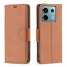 For Xiaomi Redmi Note 13 Pro 4G Global Litchi Texture Pure Color Leather Phone Case(Brown) - 1