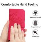 For vivo Y03 4G Skin Feel Sun Flower Embossed Flip Leather Phone Case with Lanyard(Rose Red) - 4