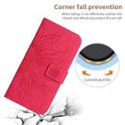 For vivo Y03 4G Skin Feel Sun Flower Embossed Flip Leather Phone Case with Lanyard(Rose Red) - 5