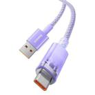 Baseus 100W USB to USB-C / Type-C Explorer Series Smart Temperature Control Fast Charging Data Cable, Length:1m(Purple) - 1