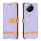 For Xiaomi Civi 3 5G Color Block Denim Texture Leather Phone Case(Purple) - 1