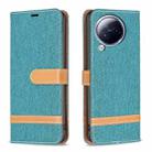 For Xiaomi Civi 3 5G Color Block Denim Texture Leather Phone Case(Green) - 1