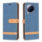 For Xiaomi Civi 3 5G Color Block Denim Texture Leather Phone Case(Dark Blue) - 1