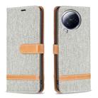 For Xiaomi Civi 3 5G Color Block Denim Texture Leather Phone Case(Grey) - 1