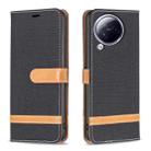 For Xiaomi Civi 3 5G Color Block Denim Texture Leather Phone Case(Black) - 1