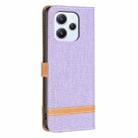 For Xiaomi Redmi 12 4G Color Block Denim Texture Leather Phone Case(Purple) - 3