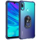 For Huawei P smart 2019 Shockproof Transparent TPU + Acrylic Protective Case with Ring Holder(Blue) - 1