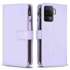 For OPPO A94 4G / Reno5 F / F19 Pro 9 Card Slots Zipper Wallet Leather Flip Phone Case(Light Purple) - 1