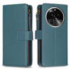 For OPPO Find X6 Pro 9 Card Slots Zipper Wallet Leather Flip Phone Case(Green) - 1