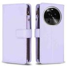 For OPPO Find X6 Pro 9 Card Slots Zipper Wallet Leather Flip Phone Case(Light Purple) - 1