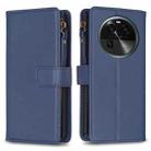For OPPO Find X6 9 Card Slots Zipper Wallet Leather Flip Phone Case(Blue) - 1