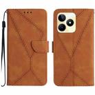 For Realme C53 Stitching Embossed Leather Phone Case(Brown) - 1