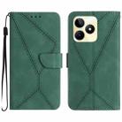 For Realme C53 Stitching Embossed Leather Phone Case(Green) - 1