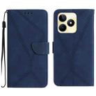 For Realme C53 Stitching Embossed Leather Phone Case(Blue) - 1