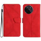 For Realme 11 4G Global Stitching Embossed Leather Phone Case(Red) - 1