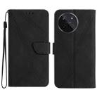 For Realme 11 4G Global Stitching Embossed Leather Phone Case(Black) - 1
