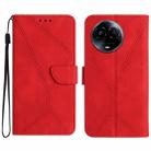 For Realme 11 5G Global Stitching Embossed Leather Phone Case(Red) - 1