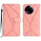 For Realme 11 5G Global Stitching Embossed Leather Phone Case(Pink) - 1