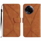 For Realme 11 5G Global Stitching Embossed Leather Phone Case(Brown) - 1