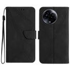 For Realme 11 5G Global Stitching Embossed Leather Phone Case(Black) - 1