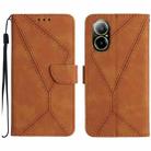 For Realme C67 4G Stitching Embossed Leather Phone Case(Brown) - 1