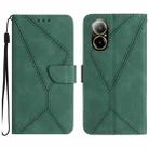 For Realme C67 4G Stitching Embossed Leather Phone Case(Green) - 1