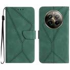 For Realme 12 Pro/12 Pro+ Global Stitching Embossed Leather Phone Case(Green) - 1
