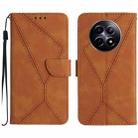 For Realme 12 5G Global Stitching Embossed Leather Phone Case(Brown) - 1
