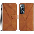 For Realme C65 4G Stitching Embossed Leather Phone Case(Brown) - 1