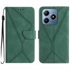 For Realme C63 4G Global/ C61 Stitching Embossed Leather Phone Case(Green) - 1