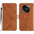 For Realme C63 5G Stitching Embossed Leather Phone Case(Brown) - 1