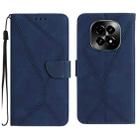 For Realme C63 5G Stitching Embossed Leather Phone Case(Blue) - 1