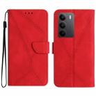 For Realme C75 4G Stitching Embossed Leather Phone Case(Red) - 1