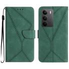 For Realme C75 4G Stitching Embossed Leather Phone Case(Green) - 1