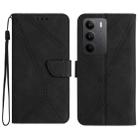 For Realme C75 4G Stitching Embossed Leather Phone Case(Black) - 1