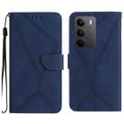 For Realme C75 4G Stitching Embossed Leather Phone Case(Blue) - 1