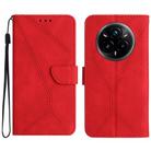 For Realme 14 Pro+ 5G Stitching Embossed Leather Phone Case(Red) - 1