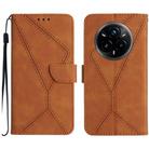 For Realme 14 Pro+ 5G Stitching Embossed Leather Phone Case(Brown) - 1