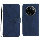 For Realme 14 Pro+ 5G Stitching Embossed Leather Phone Case(Blue) - 1