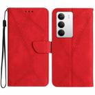 For Realme C75 5G Stitching Embossed Leather Phone Case(Red) - 1