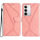 For Realme C75 5G Stitching Embossed Leather Phone Case(Pink) - 1