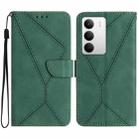 For Realme C75 5G Stitching Embossed Leather Phone Case(Green) - 1