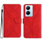 For vivo Y78+ Stitching Embossed Leather Phone Case(Red) - 1