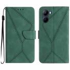 For vivo Y03 4G Stitching Embossed Leather Phone Case(Green) - 1